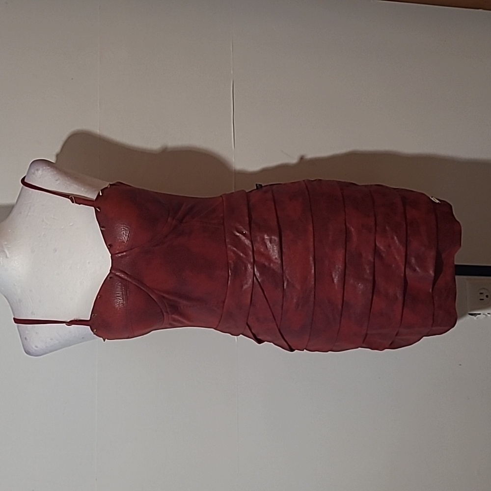 Elegant Wine Red Strappy Mini Dress